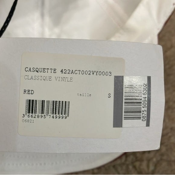 MONNIER COURREGES Signature Red Patent Leather Baseball Hat, NWT - Picture 9 of 10